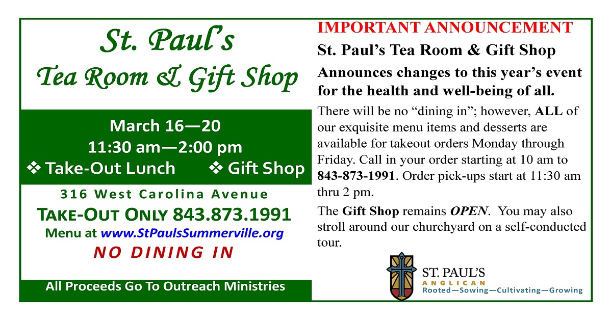 Tea Room and Gift Shop St. Paul's Summerville